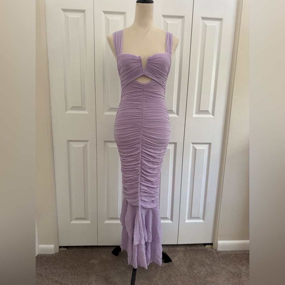Hello Molly Lilac Ruched Mermaid Dress